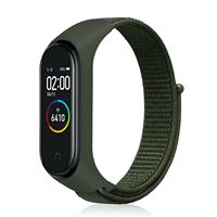 Strap-it Xiaomi Mi band 6 nylon bandje (legergroen)