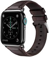 Strap-it Apple Watch 6 leren bandje (donkerbruin)