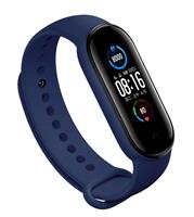 Strap-it Xiaomi Mi band 5 siliconen bandje (donkerblauw)