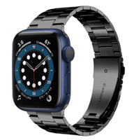 Strap-it Apple Watch 6 stalen band (zwart)
