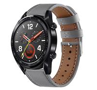 Strap-it Huawei Watch GT bandje leer (grijs)