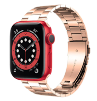 Strap-it Apple Watch 6 stalen band (rosé goud)