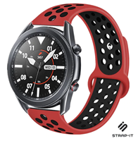 Strap-it Samsung Galaxy Watch 3 sport band 45mm (rood/zwart)