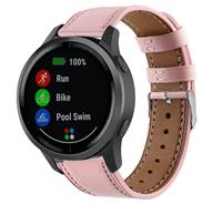 Strap-it Garmin Vivoactive 4 bandje leer - 45mm - roze