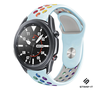 Strap-it Samsung Galaxy Watch 3 sport band 45mm (lichtblauw/kleurrijk)