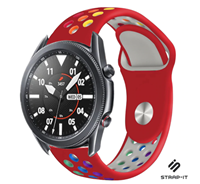 Strap-it Samsung Galaxy Watch 3 sport band 45mm (rood/kleurrijk)