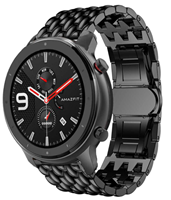 Strap-it Xiaomi Amazfit GTR stalen draak band (zwart)