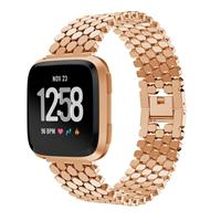 Strap-it Fitbit Versa stalen vis band (rosé goud)