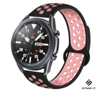 Strap-it Samsung Galaxy Watch 3 sport band 45mm (zwart/roze)