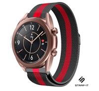 Strap-it Samsung Galaxy Watch 3 Milanese band 41mm (zwart/rood)