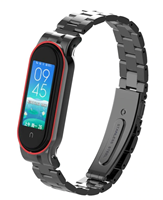 Xiaomi Mi band 5 stalen bandje (zwart)