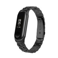 Strap-it Xiaomi Mi band 3 / 4 stalen bandje (zwart)