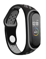 Strap-it Xiaomi Mi band 3 /4 sport bandje (zwart/grijs)