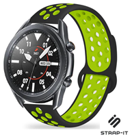 Strap-it Samsung Galaxy Watch 3 sport band 45mm (zwart/geel)