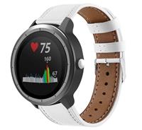 Strap-it Garmin Vivoactive 3 bandje leer (wit)