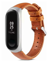 Strap-it Xiaomi Mi band 5 leren bandje (bruin)