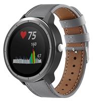 Strap-it Garmin Vivoactive 3 bandje leer (grijs)