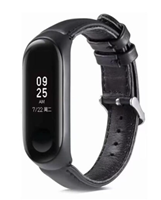 Strap-it Xiaomi Mi band 5 leren bandje (zwart)