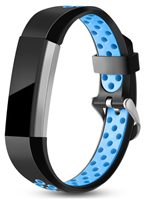 Strap-it Fitbit Alta / Alta HR sport bandje (zwart/blauw)