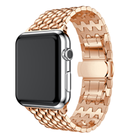 Strap-it Apple Watch stalen draak band (rosé goud)