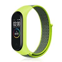 Strap-it Xiaomi Mi band 5 nylon bandje (geel-groen)