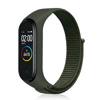 Strap-it Xiaomi Mi band 5 nylon bandje (legergroen)