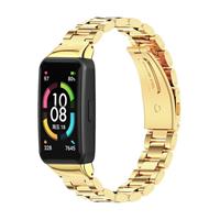 Strap-it Huawei Band 6 stalen band (goud)