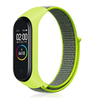 Strap-it Xiaomi Mi band 3 / 4 nylon bandje (geel-groen)