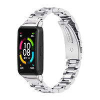 Strap-it Huawei Band 6 stalen band (zilver)