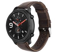 Strap-it Xiaomi Amazfit GTR leren bandje (donkerbruin)