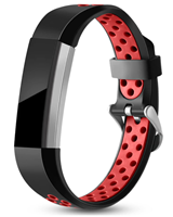 Strap-it Fitbit Alta / Alta HR sport bandje (zwart/rood)