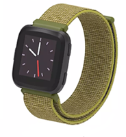 Strap-it Fitbit Versa nylon bandje (olijf)