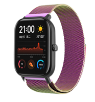 Strap-it Xiaomi Amazfit GTS Milanese band (regenboog)