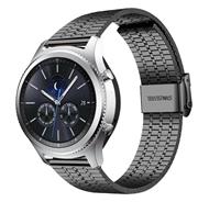 Strap-it Samsung Gear S3 roestvrij stalen band (zwart)