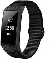 Strap-it Fitbit Charge 4 nylon band (zwart)