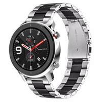 Strap-it Xiaomi Amazfit GTR stalen band (zilver/zwart)