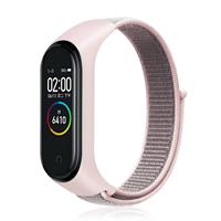 Strap-it Xiaomi Mi band 3 / 4 nylon bandje (pink sand)