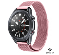 Strap-it Samsung Galaxy Watch 3 Milanese band 45mm (roze)