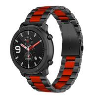 Strap-it Xiaomi Amazfit GTR stalen band (zwart/rood)
