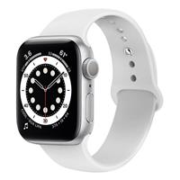 Strap-it Apple Watch 6 silicone band (wit)