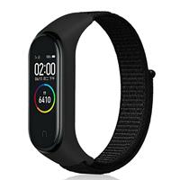 Strap-it Xiaomi Mi band 3 / 4 nylon bandje (zwart)