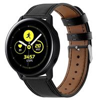 Strap-it Samsung Galaxy Watch Active bandje leer (strak-zwart)