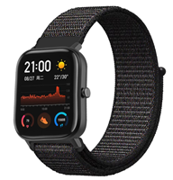 Strap-it Xiaomi Amazfit GTS nylon band (zwart)