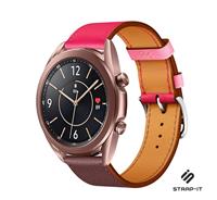 Samsung Galaxy Watch 3 - 41mm leren bandje (knalroze/roodbruin)