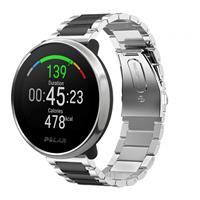 Strap-it Polar Ignite stalen band (zilver/zwart)