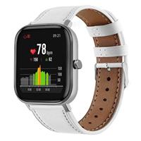 Strap-it Xiaomi Amazfit GTS bandje leer (wit)