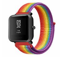 Strap-it Xiaomi Amazfit Bip nylon band (regenboog)