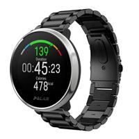 Strap-it Polar Ignite stalen band (zwart)