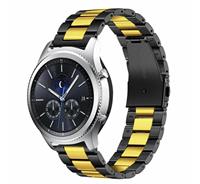Strap-it Samsung Gear S3 stalen band (zwart/goud)