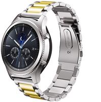 Strap-it Samsung Gear S3 stalen band (zilver/goud)